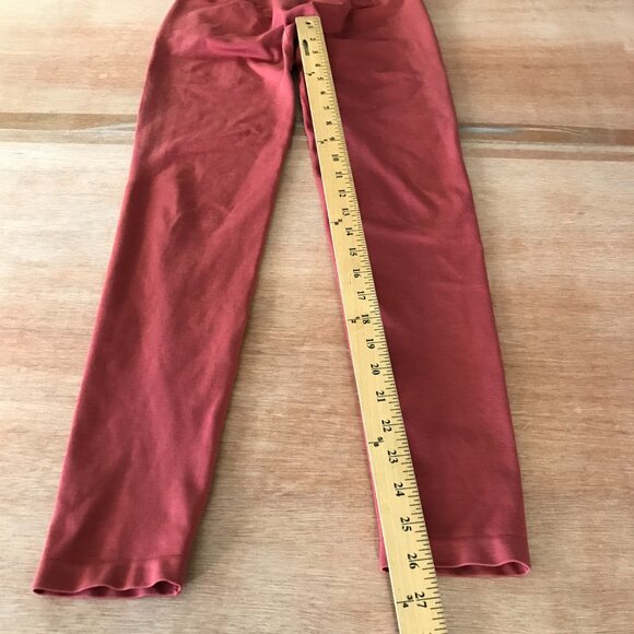 Alphalete Athletic Leggings Women L Red Mid Rise Elastic Waist Athleisure Yoga - Picture 7 of 12